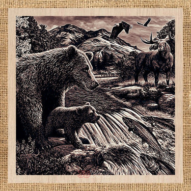 FISHING BEARS Glowforge laser files 3DWave